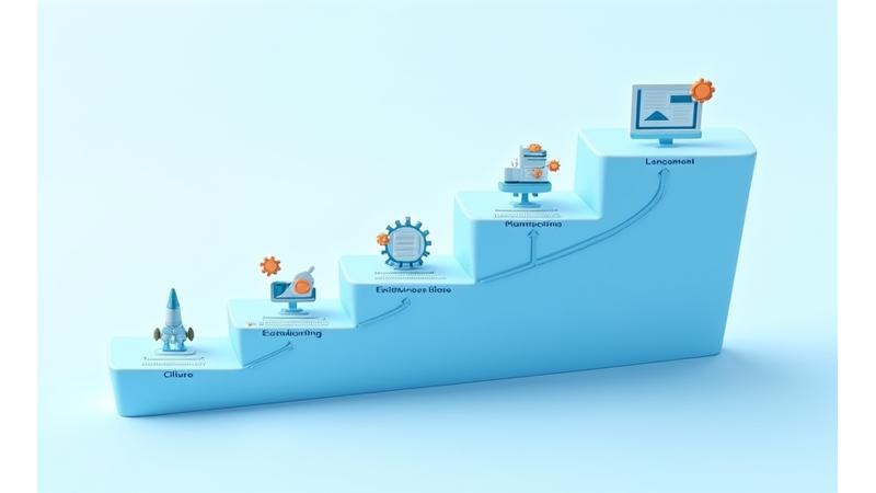 Schéma interactif du cycle de vie d'un projet, incluant les phases de lancement, planification, exécution, monitoring et clôture, illustrant la gestion complète de votre financement subventionné.