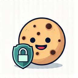 Icône d'un cookie stylisé avec un bouclier, représentant la gestion des cookies et la vie privée.