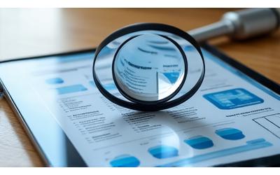 Image conceptuelle d'une loupe analysant des schémas financiers, symbolisant l'analyse des opportunités de subventions.