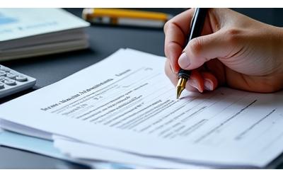 Gros plan sur une main écrivant dans un document avec des formulaires et des graphiques, symbolisant la rédaction de dossiers de subventions.